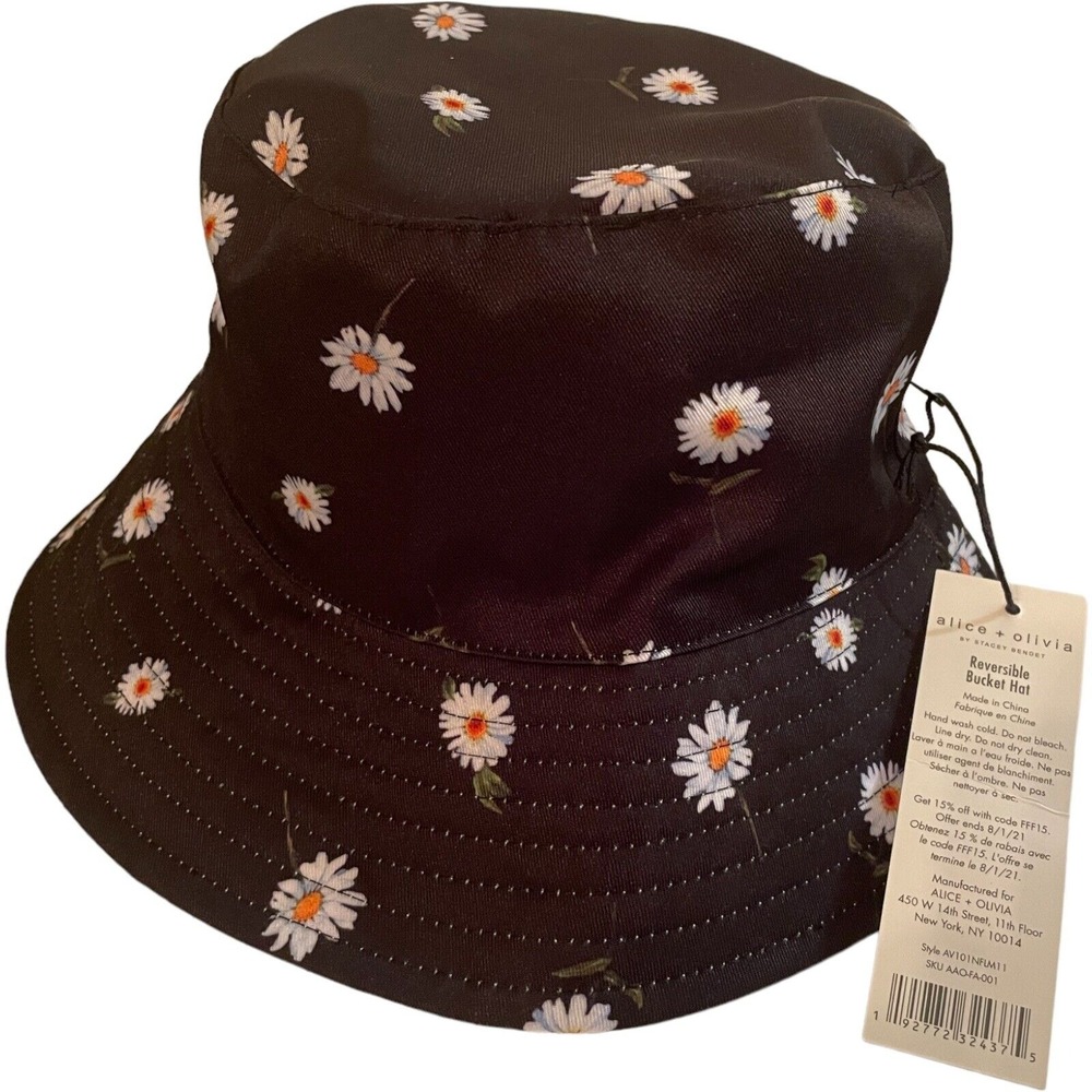Alice + Olivia Bucket Hat FabFitFun Floral Daisy Reversible NWT